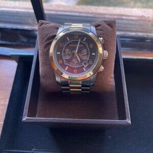 Women's Michael Kors oversized two-toned gold and gun metal watch